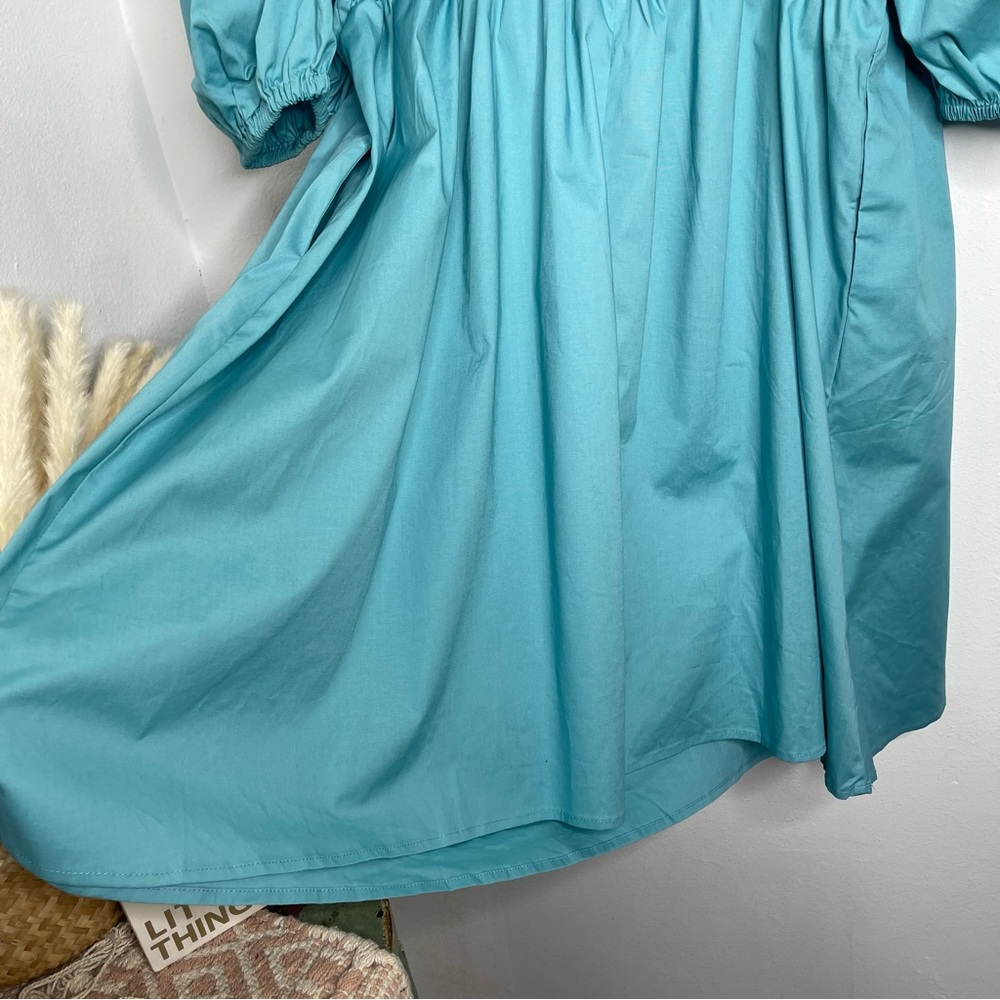 Eloquii Aqua Puff Sleeve Dress - Picture 7 of 15